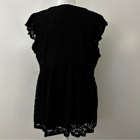 Stretch Lace V-Neck Ruffle Babydoll - Picture 6 of 6